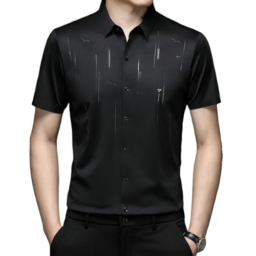 Chemise été homme sans coutures mode manches courtes tendance col casual