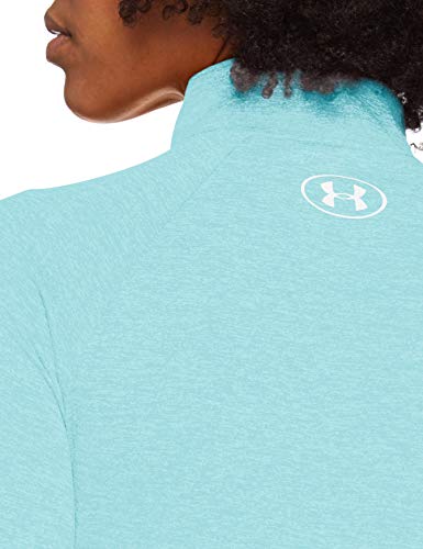Under Armour Women's Tech Twist ½ Zip Long Sleeve Pullover , Blue Haze (426)/Metallic Silver , Small