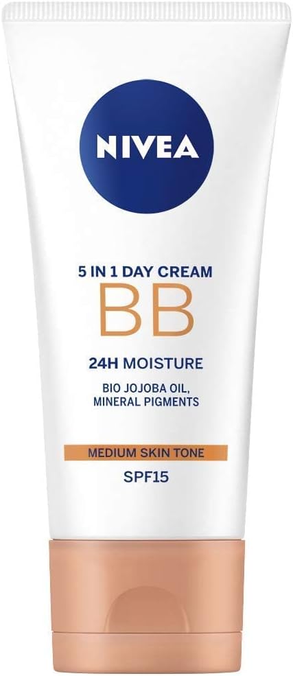 Nivea Daily Essentials BB Cream 5 in 1 Beautifying Moisturiser with SPF 10, Medium to Dark 50 ml