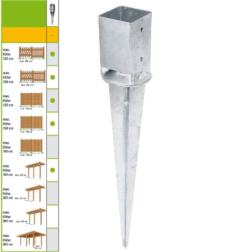 Preisvergleich Produktbild 91mm Einschlagbodenhülse verstellba