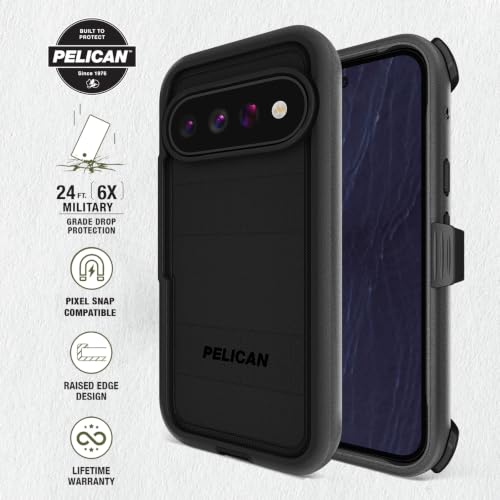 Image of Pelican Voyager Google Pixel 11 Pro Case with Belt Clip Holster - Black