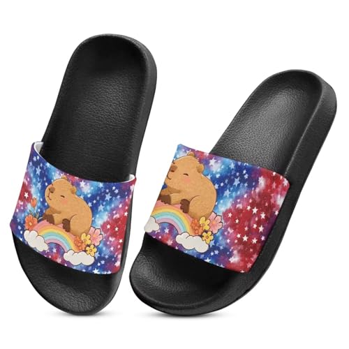 Image of Boy & Girls Slide Sandals Kids Shower Shoes Non Slip Summer Slippers Beach Sandals