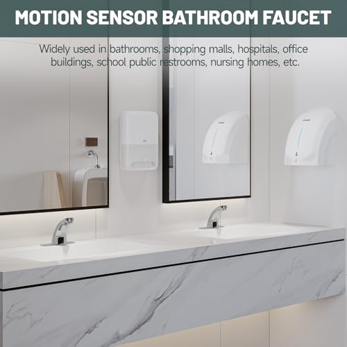 Grifo de sensor automático de latón macizo cromado Greenspring para baño romano 8