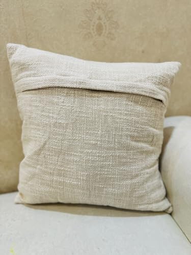 Image of Furnistitchs Premium Decorative Throw Cushion Pillow Cover Boho Home Decor - Living Room Bedroom Couch Sofa Cushion Covers 16 inch x 16 inch (1, Cream Spot)