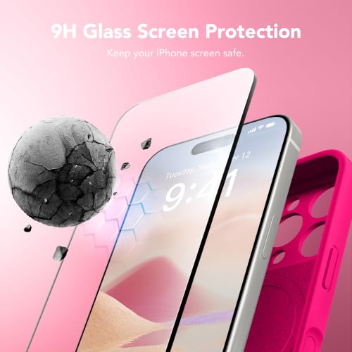Image of Magnetic for iPhone 16 Pro Case Silicone Hot Pink
