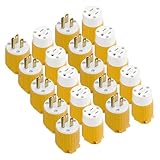 TEWOXIN 10 Set Nema 5-15P Plug ＆ 5-15R Receptacle, 15A 125V,DIY Wiring 3-Prong Connector Set for Appliances, Tools and Equipment - Yellow