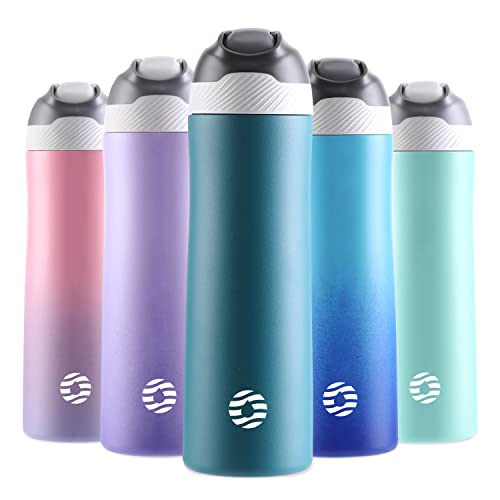 Feijian Insulated Water Bottle,20Oz Stainless Steel Double Wall Vacuum Bottles With Straw Lid, Leak-Proof Bpa-Free Thermos For Hot & Gold Drinks Flask, School Sports Travel Camping (Green) #TOP29
