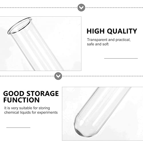image for iplusmile 10pcs Glass Test Tubes, 20 x 120mm Clear Borosilicate Glass 