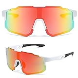 【Comodi da Indossare】Le montature e le lenti sono realizzate con materiali leggeri e resistenti in un'ampia gamma di combinazioni di colori. Non si avverte disagio o stanchezza anche quando si indossano per lunghi periodi di tempo. Gli Occhiali da Ciclismo pos sono essere appesi alla vita per una maggiore comodità d'uso.