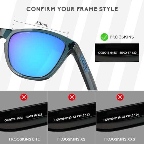 Image of 4 Pairs Polarized Replacement Lenses for Oakley Frogskins OO9013 Sunglasses, Anti-Scratch and Impact Resistant