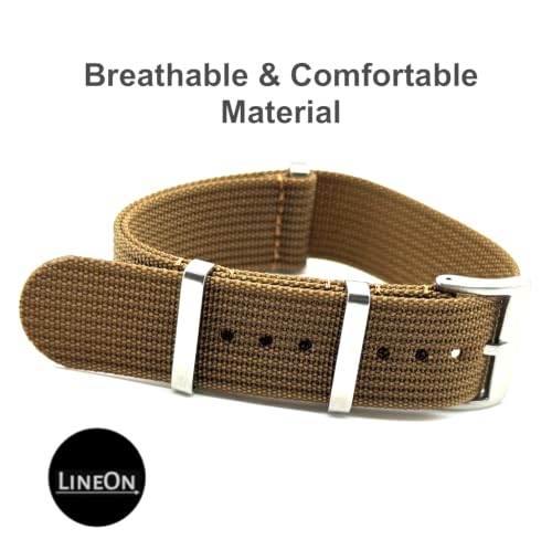 Image of Lineon 20mm & 22mm Stainless Steel 304 Buckle & loop Nylon Vintage Style NATO Watch Strap ONE WAY NATO Nylon STRAP Imported Quality With Pins and Pin Remover Tool (Include)