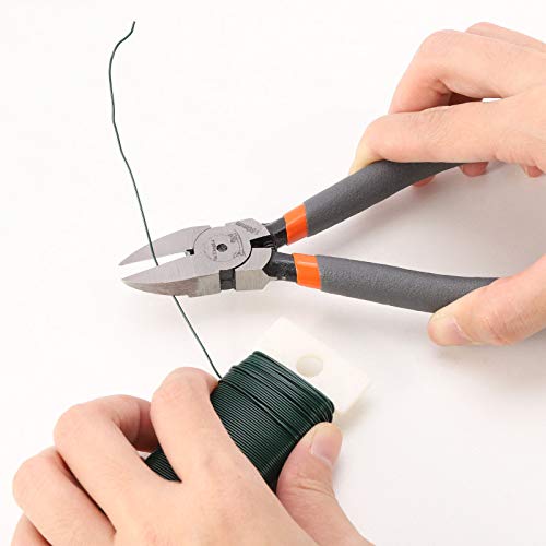 50 Yards 22 Gauge Green Paddle Wire With 1Pcs 6 In Wire Cutting Pliers For Crafts, Christmas Wreaths Tree, Garland And Floral Flower Arrangements #TOP4