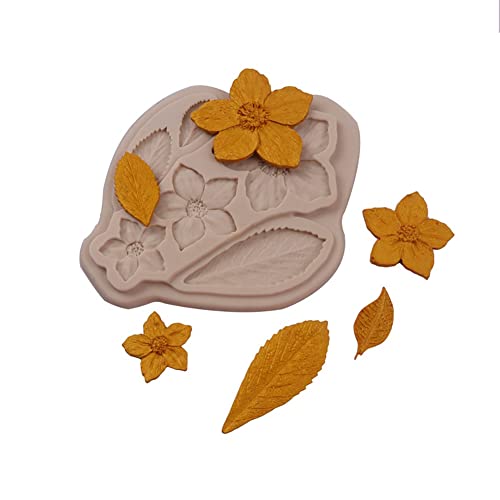Moldes de silicona para tartas de fondant 3D, moldes de hojas de flores, gelatina, pasteles, chocolate, caramelos, moldes de silicona para hornear, herramientas de decoración de pasteles Cover