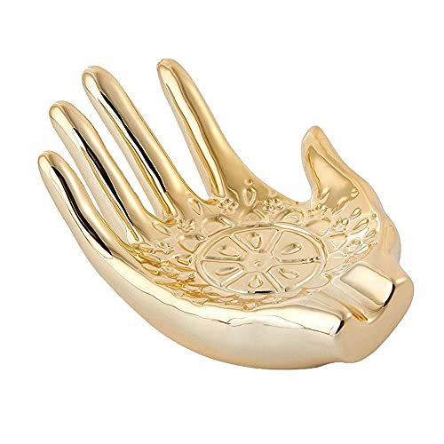 Placa de joyería cerámica en forma de mano para anillos y mesas 2