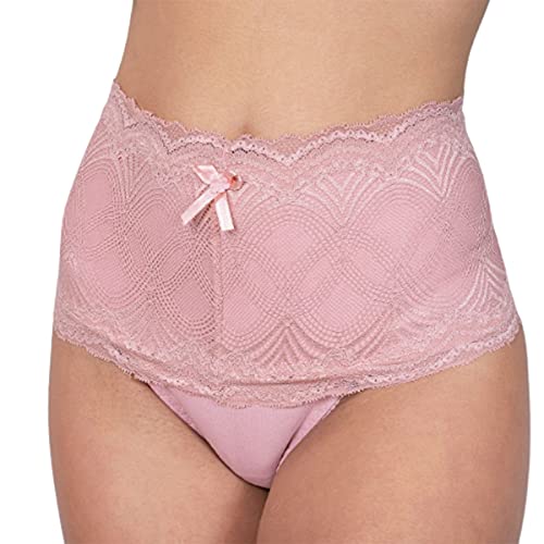 Kit 6 Calcinha Modeladora Compressão Cós Alto Reforçada com Renda Aperta Barriga (G)