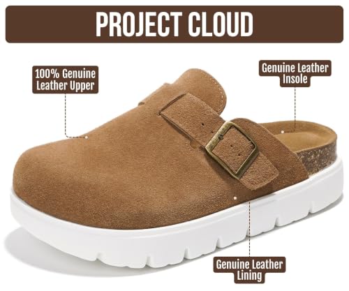 Image of 100% Genuine Leather Platform Clogs for Women - Fall Shoes for Women 2026