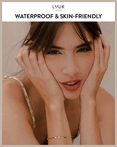 LUUK LIFESTYLE Stainless steel bracelet with pendant and HAPPINESS card, filigree and minimalist women's jewelry, unique gift idea, lucky charm, adjustable length, 8”, gold, silver and rosegold3