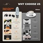 BENFUCHEN 3 in 1 Portable Espresso Machine, Self-Heating Electric Espresso Machine, 19 Bar Travel Coffee Maker with Ground Coffee and NES PRESSO/DolceGusto Pod - Space Grey - Image 7