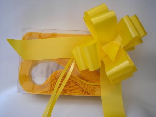 40 x 50mm (2") Rapid Satin Ribbon Pull Bows - BRIGHT DAFFODIL YELLOW for Gift Decorations, Flower Bouquets & Arrangements, Baskets, Wedding Cars, Floral Tributes, Arts & Crafts, Christmas Hampers