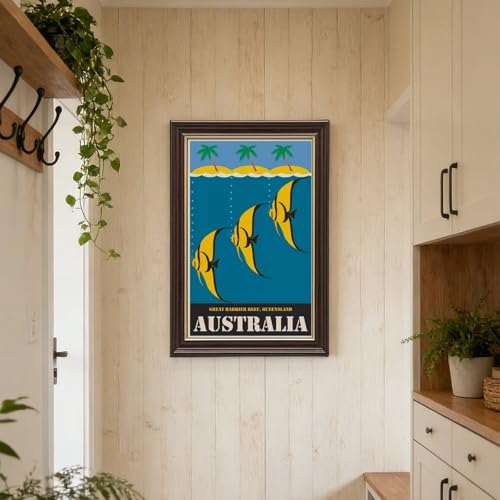 Grande barrière de corail affiche rétro pour habiller un petit mur vide