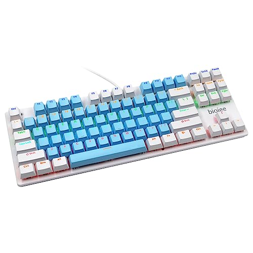 Clavier rétro-éclairé arc-en-ciel mécanique, modèle 87 touches filaire haute précision