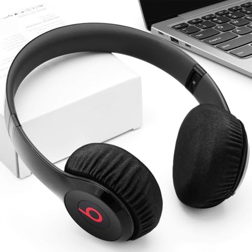 6 Stücke Kopfhörer Ohrpolster, Dehnbare waschbare Kopfhörer-Abdeckungen, Kopfhörer-Ohr Abdeckungen aus flexiblem Stoff, Headset Ohrpolster, Schweißschutz für Fitnessstudio, Gaming (Schwarz)