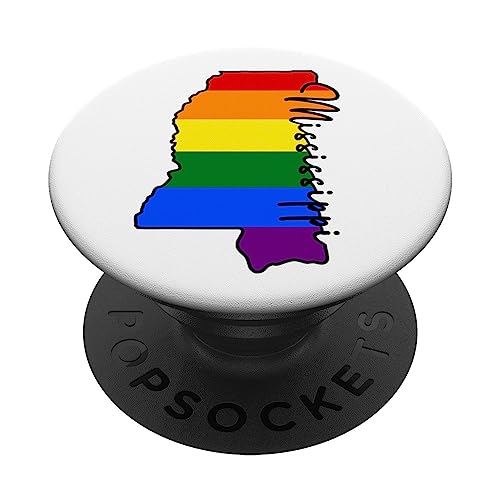 Mississippi Mappa USA Stato Arcobaleno Flag Orgoglio PopSockets PopGrip Intercambiabile