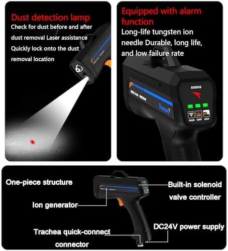 Upgrade Ionizing Air Blowing Gun - Handheld Anti-Static Dust Removal Tool with Detection Light, Efficient Static Eliminator for Electronics Repair and Maintenance