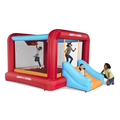 Radio Flyer XL Backyard Bouncer, Inflatable Bounce House with Slide for Kids, Including Stakes and Storage Bag, Ages 3-8 Years