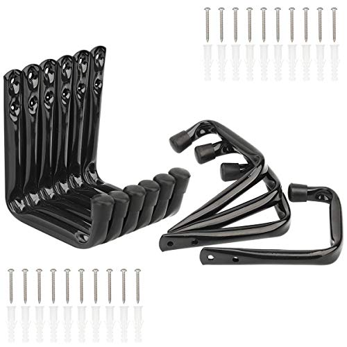 Crochets à Outils Pour Abri De Jardin – Lot De 10 – Plastique ABS Noir – Design Double Courbe – Support Mural Robust - 4