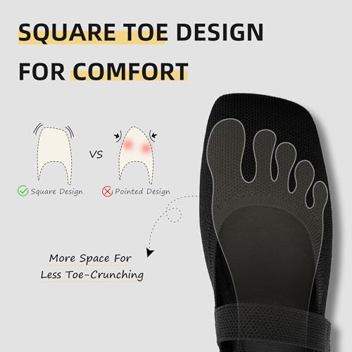 Wide Toe Box Flats Women Comfort Slip On Ballet Shoes Mary Jane Dressy Knit Flats with Adjustable Straps Washable Casual Office2