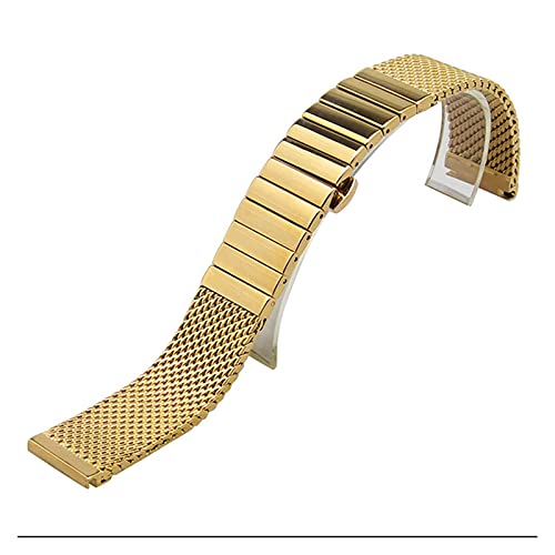 Bracelet de montre acier inoxydable avec fermoir papillon double poussée maille robuste