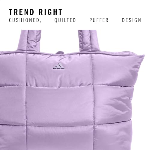 Image of adidas Quilted Puffer Tote Bag | Roomy Interior, Interior Pockets, Cozy Quilted Style, Day-Out Capacity, Premium Metal Branding, Everyday & Court Ready