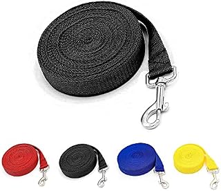 Dog Training Lead Leash Extra Long Line, 5m Nylon Leash for Large, Medium & Small Dogs - Great for Pet Recall Training Obedience, Running, Camping, Backyard Strong lead with Metal Component (Black)