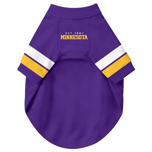 Image of Minnesota Dog Clothes Jersey Style Personalized Pet T Shirt with Custom Name Number for Small Medium Large Dogs