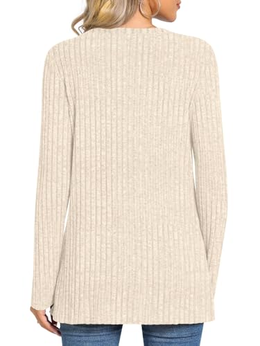 TAOHUADAO Women's Long Sleeve Jumpers Crewneck Tunic Tops with Button Sides Loose Casual Fall Sweater Shirts for Leggings - Image 4