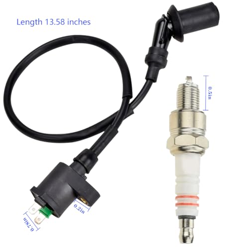 Image of Mandark High Performance Racing Ignition Coil with Electrode Spark Plug, Vehicle Interior Accessories, Compatible with GY6 50cc 125cc 150cc Motorcycle ATV Scooter Moped Go Kart