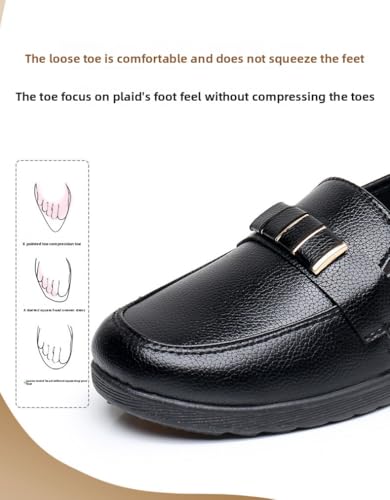 New Mother Spring and Autumn Models in The Elderly Women's Shoes Comfortable Middle-Aged Leather Black Work Soft Sole Single Shoes4