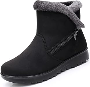 Winterlaarzen Voor Dames, Waterdichte Orthopedische Warme Laarzen Voor Wintersneeuw, Lage Hak Met Rits En Boogondersteuning, Modieuze Instapschoenen Met Antislip En Bontvoering (EU:40,zwart Winterlaarzen Voor Dames, Waterdichte Orthopedische Warme Laarzen Voor Wintersneeuw, Lage Hak Met Rits En Boogondersteuning, Modieuze Instapschoenen Met Antislip En Bontvoering (EU:40,zwart