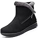 Stivaletti Donna Stivali da Neve con Pelliccia Caldo Scarpe Boots Invernali Antiscivolo Caviglia Piatto Stivaletti All'aperto Comodi Leggeri 2022,Nero,Produttore 245/EU38
