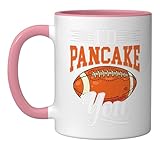 Offensive Lineman Pancake American Football Player Cleats Ceramic Mug, Pink/White