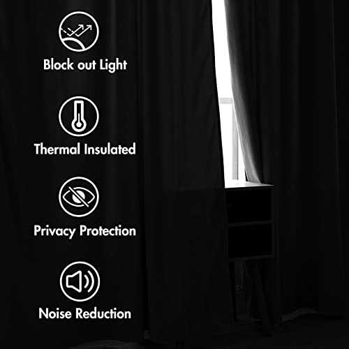 Image of MIULEE Greyish White Velvet Blackout Curtains 52x72 inches 2 Panels | Luxury, Thermal Insulated, Super Soft Window Drapes for Bedroom Living Room, Rod Pocket & Back Tab