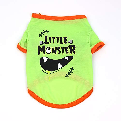 Qudai Cão camisa do dia das bruxas pet camiseta cão pequeno diabo roupas para animais de estimação d