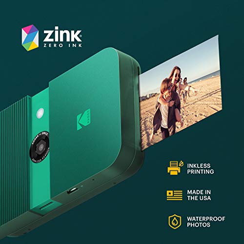 Kodak Smile Instant Print Digital Camera – Slide-Open 10Mp Camera W/2X3 Zink Printer (Green) #TOP4