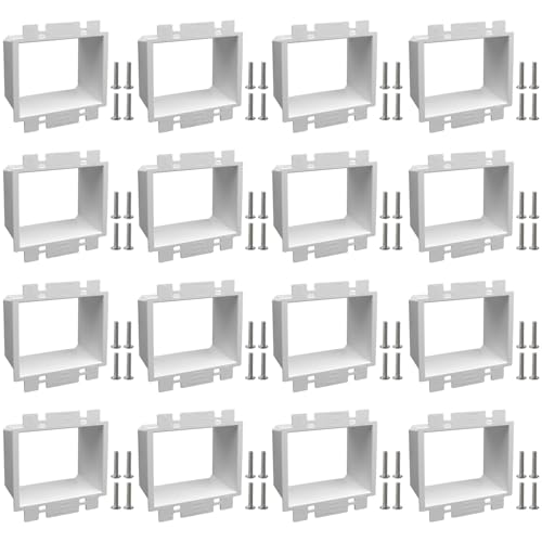 XGGYA 2-Gang BE2 Non-Metallic Electrical Power Outlet Box Extender(ETL Listed),Box Extender for Power Switch Receptacles Accessories,Fire Rated for 2 Hours,12-Pack