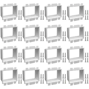 2-Gang BE2 Non-Metallic Electrical Power Outlet Box Extender(ETL Listed),Box Extender for Power Switch Receptacles Accessories,Fire Rated for 2 Hours,12-Pack