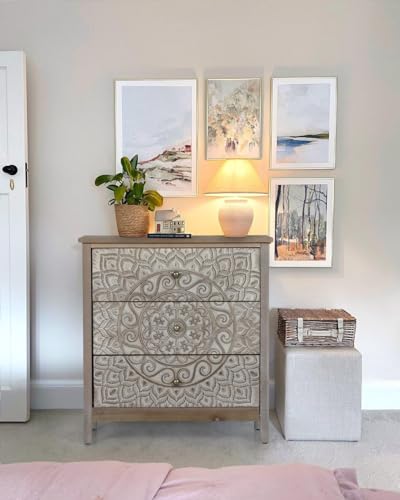 PHI VILLA Accent Cabinet with Drawers - Chest of Drawers Farmhouse Rustic Cabinet with 3 Drawers Entryway Storage Chest, Dresser