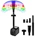 Lewisia Water Pump Kit with Mushroom and Blossom Spray Head, 12 LED Light 6 feet Listed Cord Ideal for Koi Goldfish Pond Aquarium Fountain Pool Garden Statuary Fish Tank 15W 211GPH