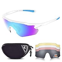 Snowledge Lunettes Cyclisme 5 Lentilles Interchangeables – Monture TR90 Léger – UV400 Sport Homme/Femme