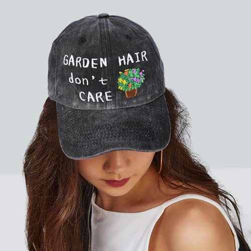 Image of Embroidered Baseball Cap for Women Men Vintage Adjustable Washed Distressed Denim Baseball Hat